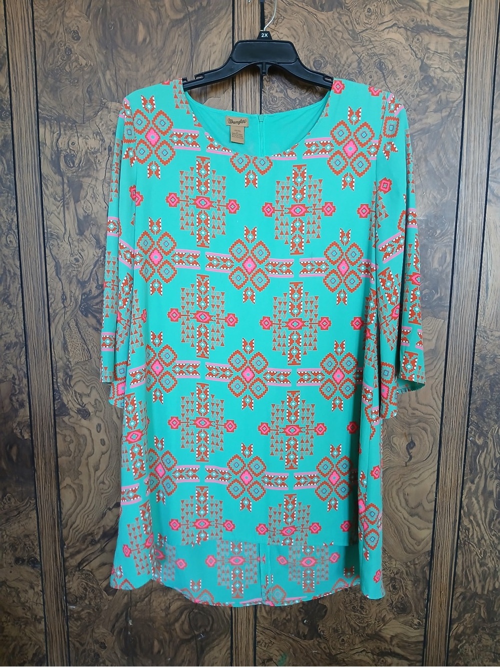 Wrangler Teal Aztec-Print Women’s Dress Large